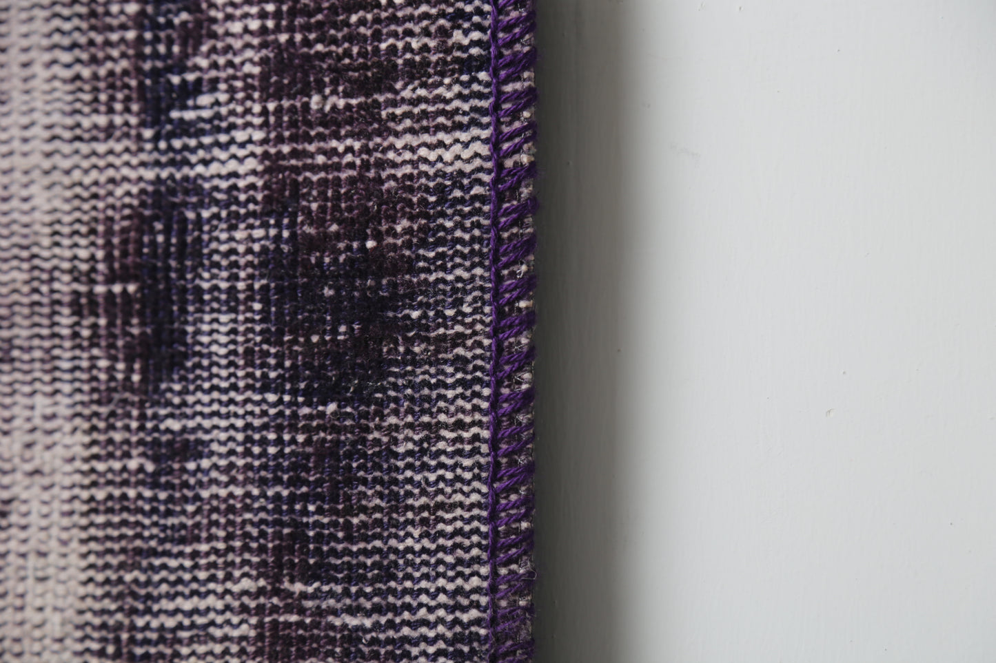2'3 x 8'4 Vintage Turkish Patchwork Runner Rug, Handmade Wool Cotton Purple Hallway Rug