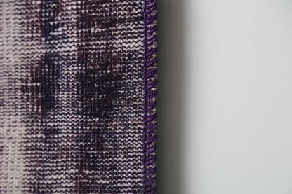 2'3 x 8'4 Vintage Turkish Patchwork Runner Rug, Handmade Wool Cotton Purple Hallway Rug