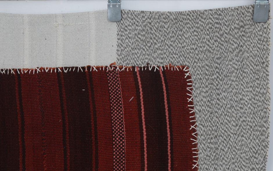 3x4 Vintage Turkish Tapestry Rug, Handwoven Wool Cotton Wall Hanging, Rustic Textile Wall Art