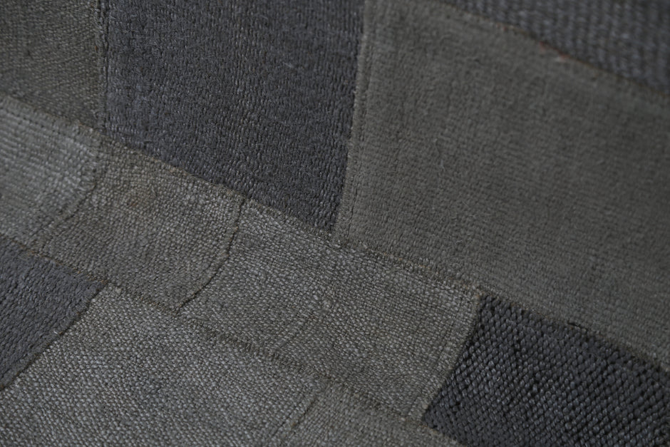 2'3 x 7'9 Vintage Turkish Hemp Runner Rug, Beige Gray Patchwork Hallway Rug