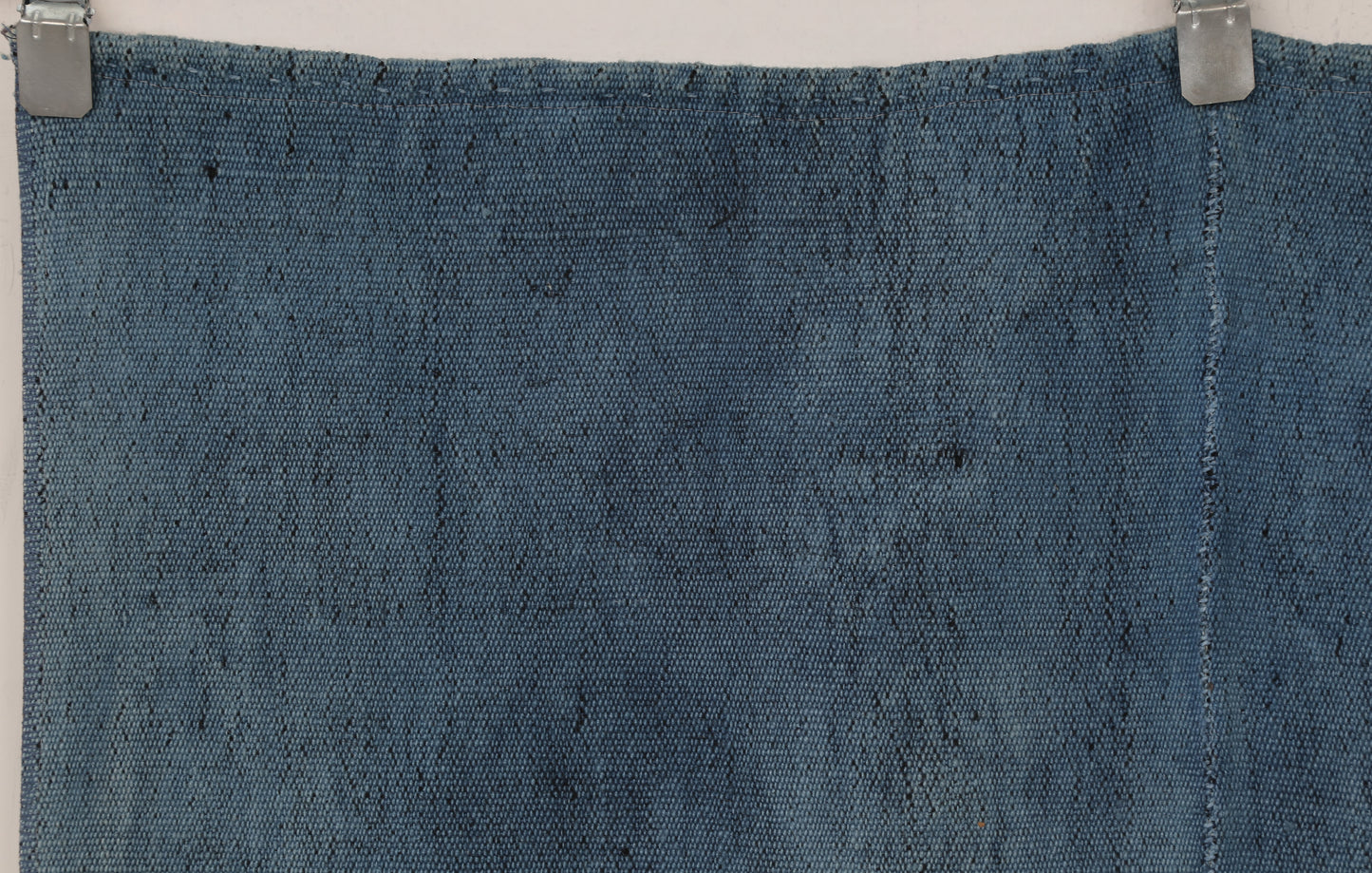 3x4 Handmade Hemp Tapestry Rug, Blue Minimalist Wall Hanging, Natural Fiber Art Decor