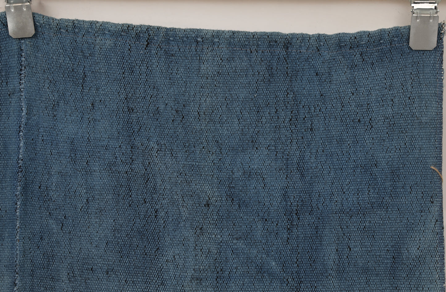 3x4 Handmade Hemp Tapestry Rug, Blue Minimalist Wall Hanging, Natural Fiber Art Decor