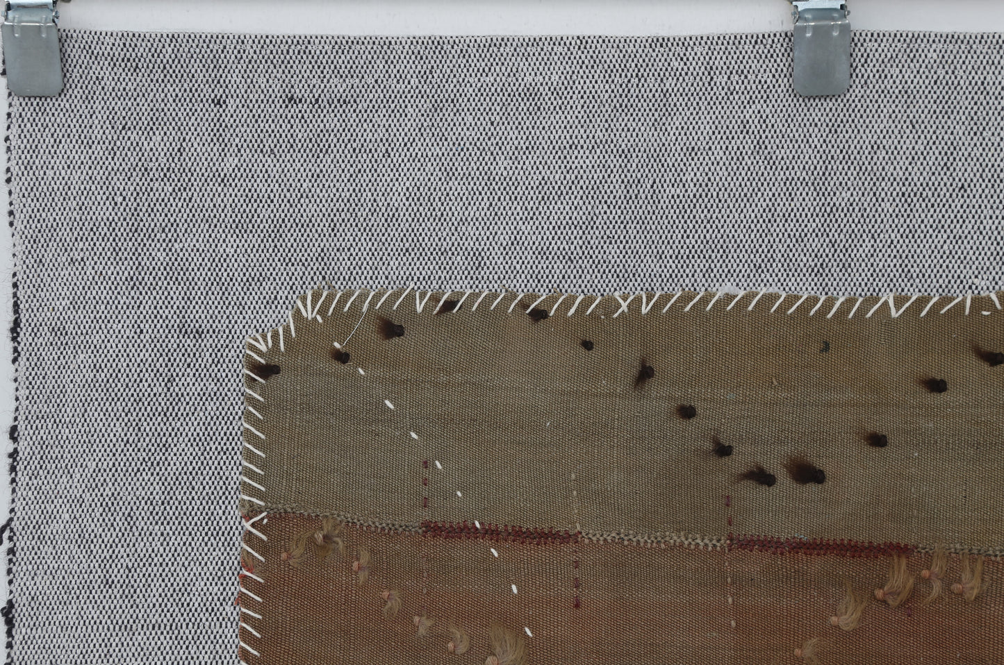 3x4 Handmade Wool Tapestry Rug, Earth Tone Textile Wall Hanging, Rustic Fiber Art Decor
