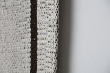 2'2 x 7'10 Vintage Turkish Hemp Runner Rug, White Black Striped Long Hallway Rug