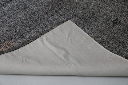 Vintage Turkish Flatweave Rug 5'0 x 5'11 Black White Minimalist Handmade Area Rug