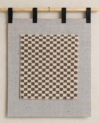 Custom Size Checkerboard Wall Hanging, Woven Wool Textile Art, Modern Fiber Wall Decor, Made to Order