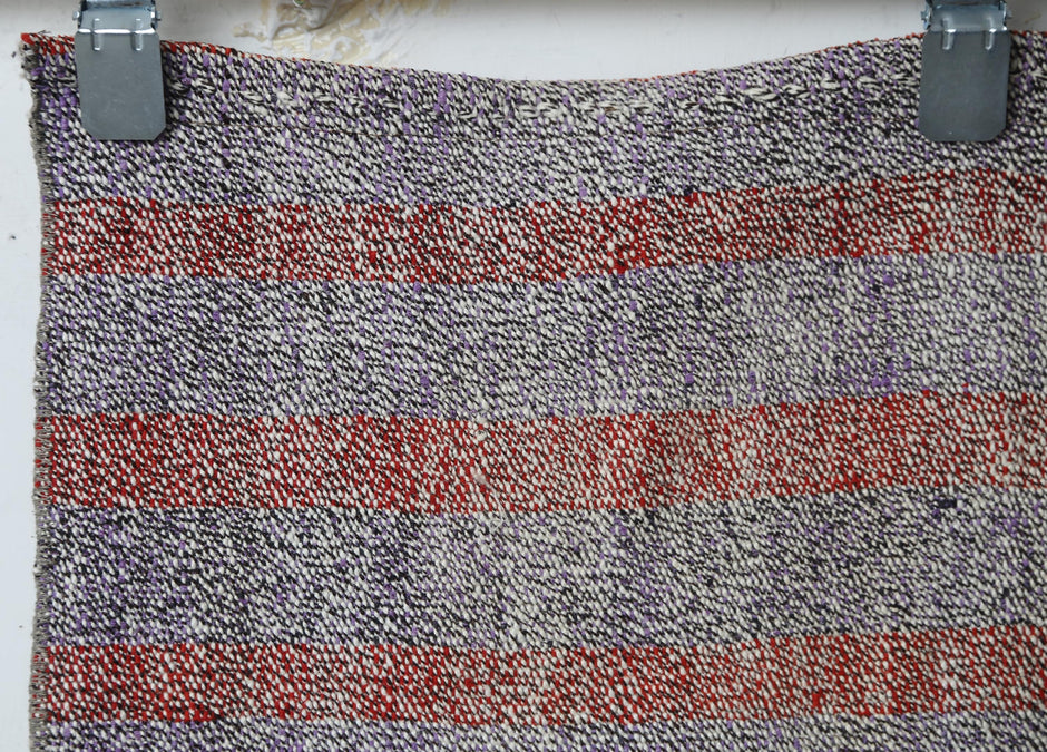 Weaving construction close-up, neutral flatweave runner