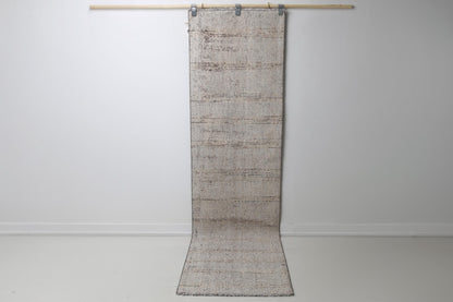 Vintage Turkish Flatweave Runner Rug, red brown tribal full view
