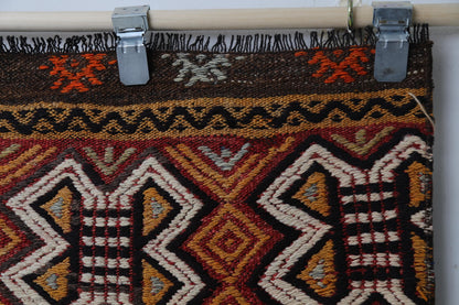 Vintage Turkish Kilim Rug, Handmade Wool Tribal Runner (2'0" x 4'7")