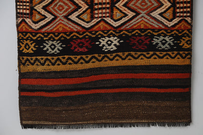 Vintage Turkish Kilim Rug, Handmade Wool Tribal Runner (2'0" x 4'7")