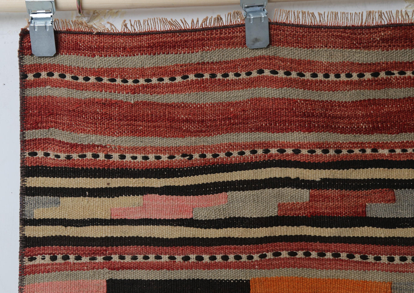 Vintage Turkish Kilim Rug, Handmade Wool Tribal Boho Area Rug