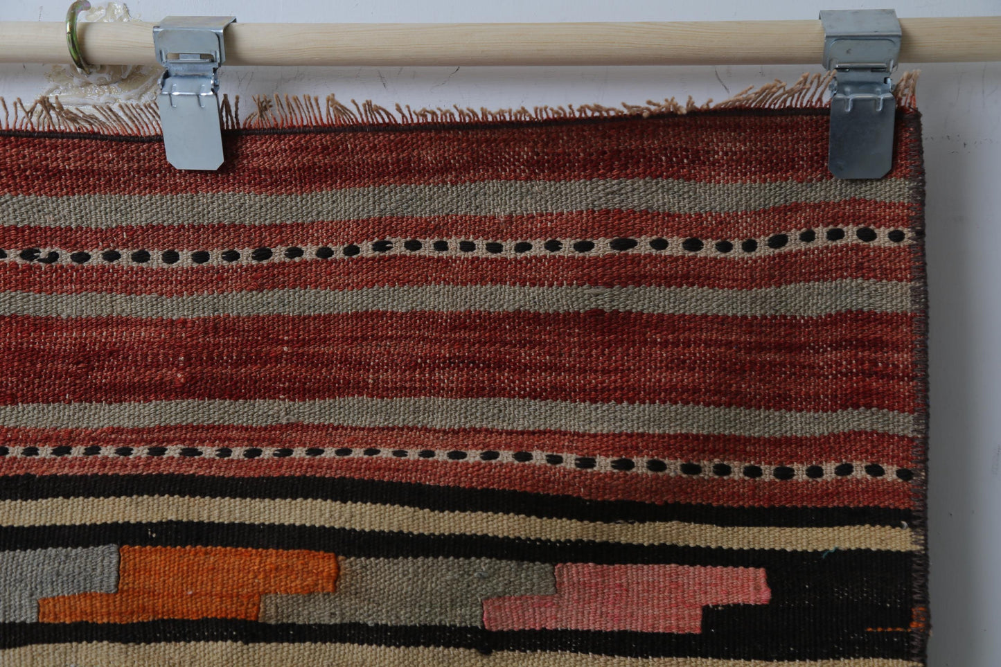 Vintage Turkish Kilim Rug, Handmade Wool Tribal Boho Area Rug