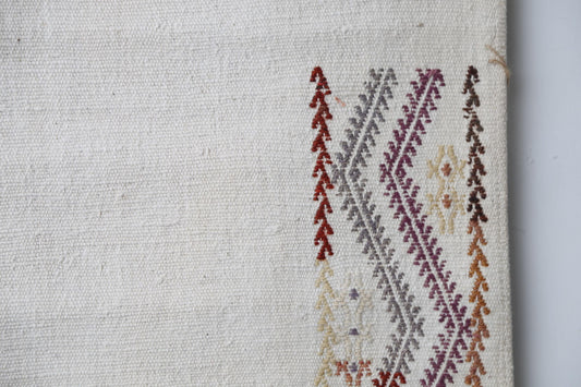Vintage Turkish Kilim Runner, Handmade Wool Geometric Boho Hallway Rug