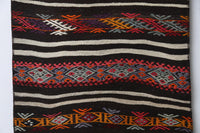 Vintage Turkish Wool Kilim Runner Rug, Striped Tribal (2x5) - photo 6 of 10