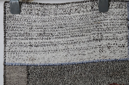 Woven texture detail, patchwork composition, kilim runner