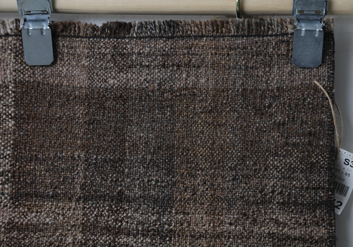 Vintage Turkish Kilim Runner Rug, Handmade Wool Flatweave Brown Minimalist (2'1" x 7'7")