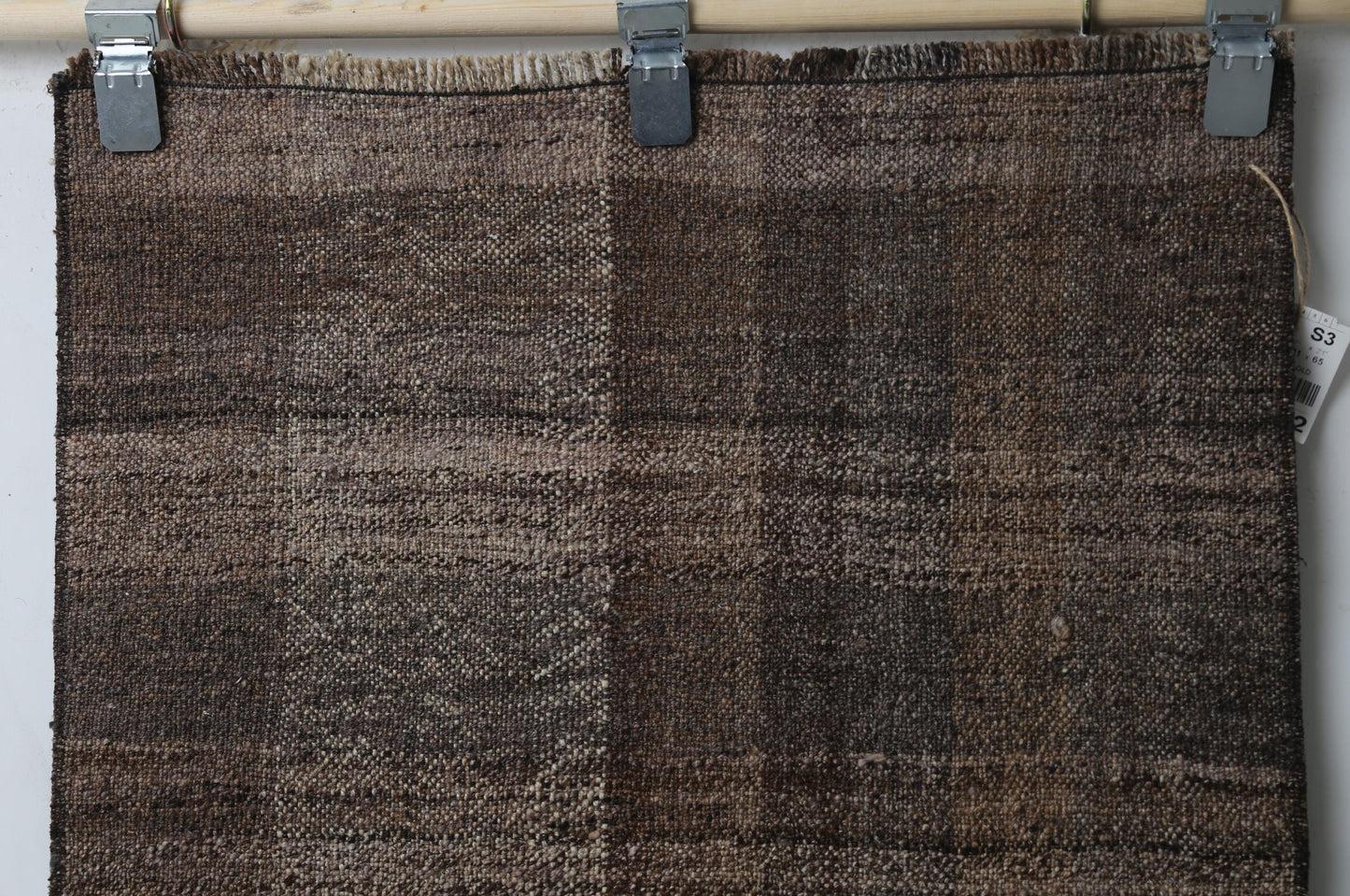 Vintage Turkish Kilim Runner Rug, Handmade Wool Flatweave Brown Minimalist (2'1" x 7'7")