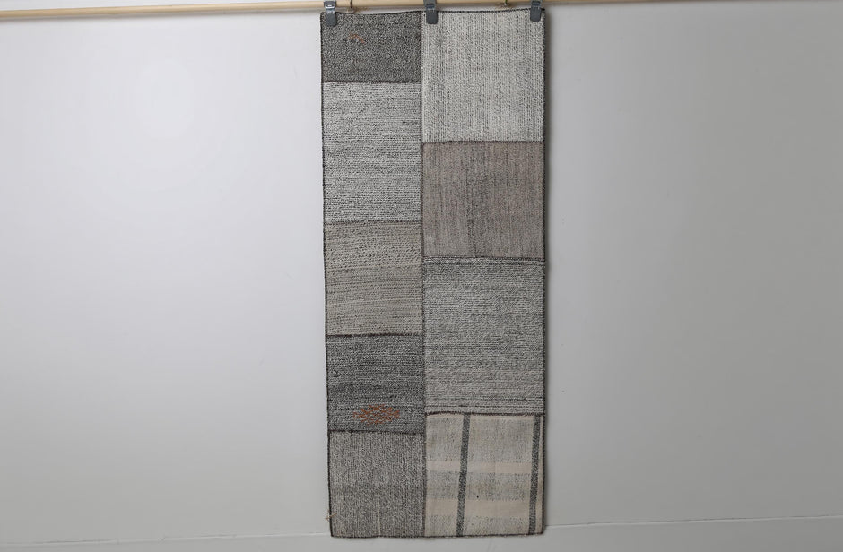 Vintage Turkish Kilim Rug, multicolor patchwork full view