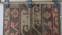 Vintage Turkish Wool Cotton Patchwork Rug, Beige Brown (2x3) - photo 5 of 10