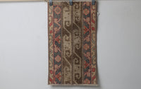 Vintage Turkish Wool Cotton Patchwork Rug, Beige Brown (2x3) - photo 1 of 10