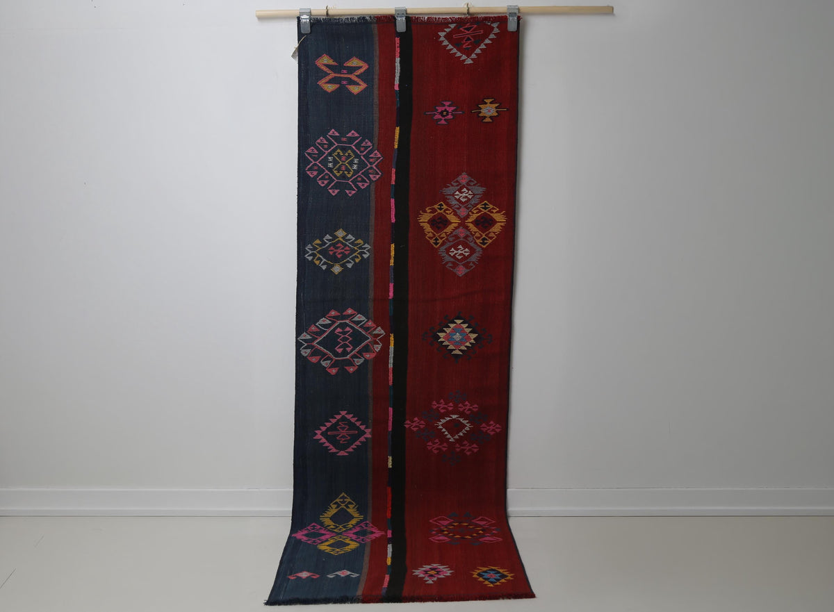 Vintage Turkish Wool Kilim Runner Rug, Tribal (2x8) - photo 1 of 10