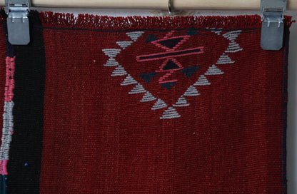 Side perspective, flatweave design, tribal kilim runner