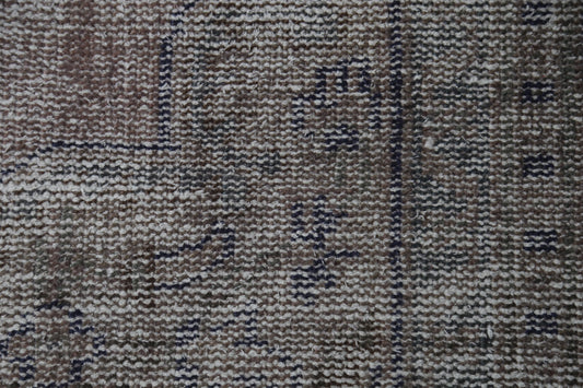 Vintage Turkish Doormat Rug, Handmade Wool Cotton, Distressed Minimal Entry Rug