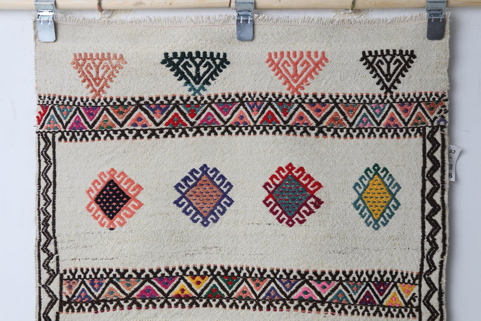  Reverse side, flatweave construction detail, kilim rug