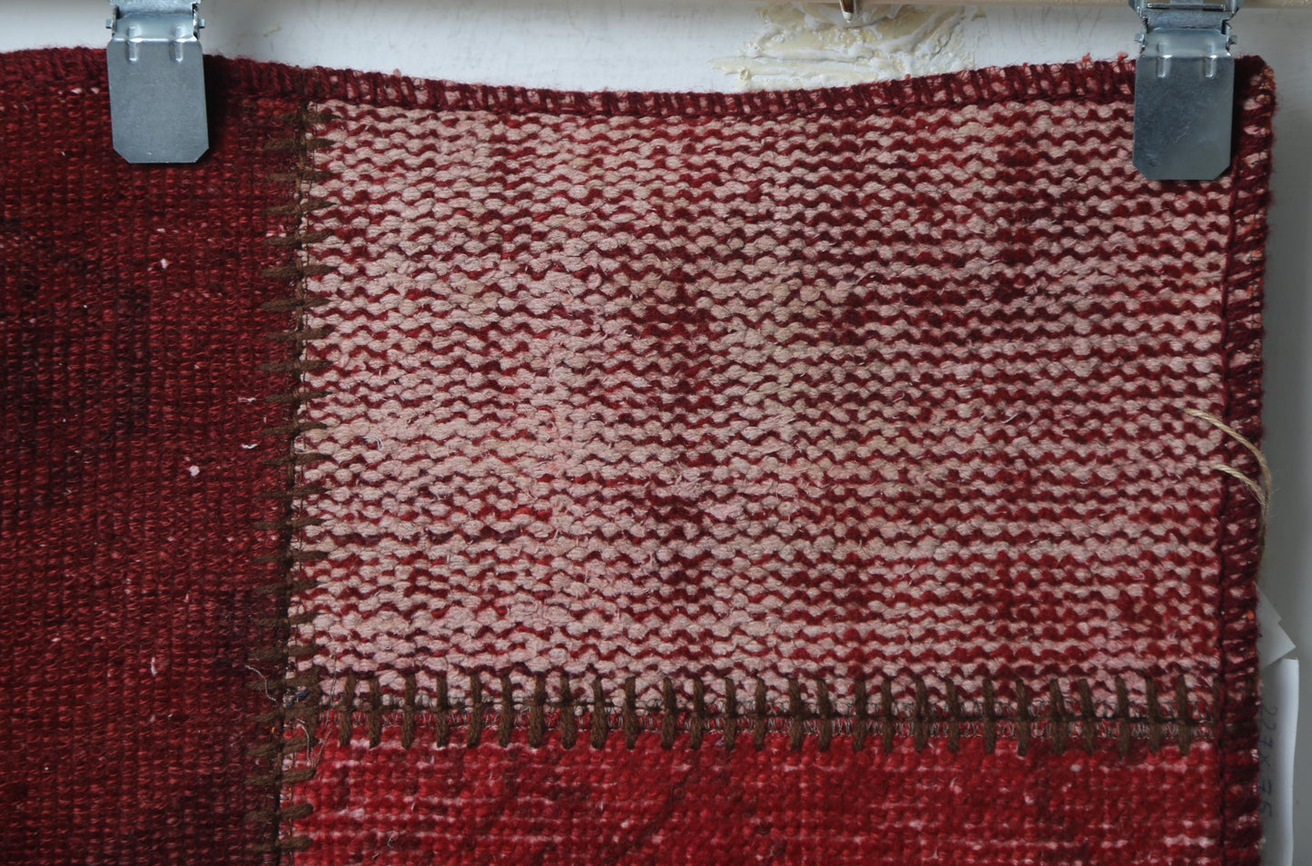 2'5 x 7'6 Vintage Turkish Patchwork Runner Rug, Handmade Wool Cotton Red Hallway Rug