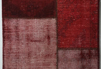 Vintage Turkish Wool Cotton Patchwork Runner Rug, Red (2x8) - photo 6 of 10