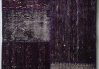 Vintage Turkish Wool Cotton Patchwork Runner Rug, Purple (2x8) - photo 6 of 10