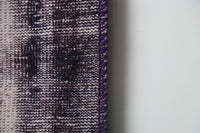 Vintage Turkish Wool Cotton Patchwork Runner Rug, Purple (2x8) - photo 10 of 10