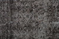 Vintage Turkish Wool Cotton Rug, Black Brown Floral (3x7) - photo 7 of 10