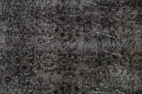 Vintage Turkish Wool Cotton Rug, Black Brown Floral (3x7) - photo 10 of 10