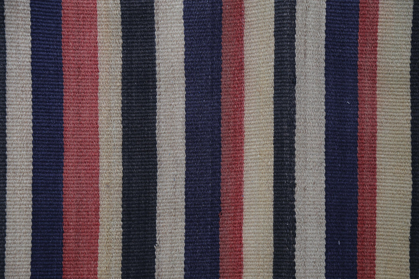 Vintage Striped Wool Kilim Rug, Handmade Anatolian Flatweave, Small Boho Entryway Runner