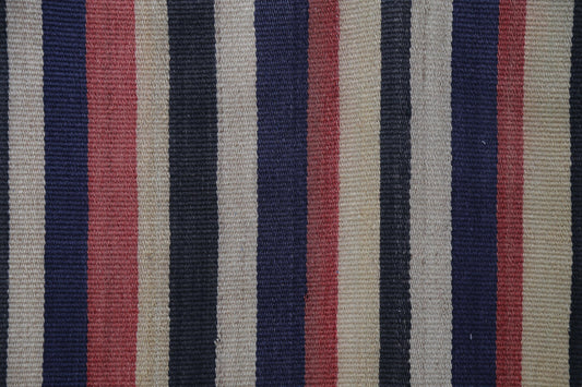 Vintage Striped Wool Kilim Rug, Handmade Anatolian Flatweave, Small Boho Entryway Runner