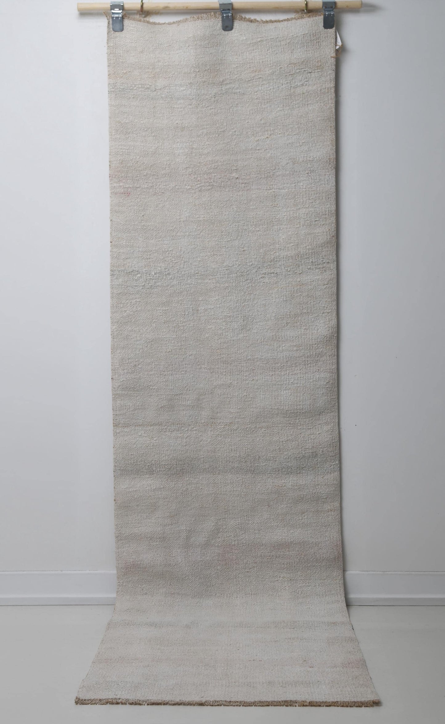2'2 x 7'11 Vintage Turkish Hemp Runner Rug, Beige Minimal Neutral Long Hallway Rug