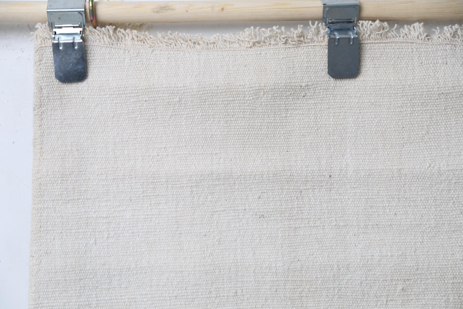 Handmade wool construction, alt angle, kilim runner