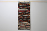 Vintage Turkish Wool Kilim Runner Rug, Striped Tribal (2x5) - photo 1 of 10