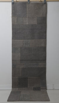 Vintage Turkish Hemp Patchwork Runner Rug, Beige Gray (2x8) - photo 2 of 10