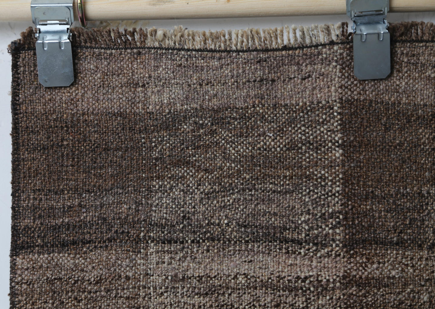 Vintage Turkish Kilim Runner Rug, Handmade Wool Flatweave Brown Minimalist (2'1" x 7'7")