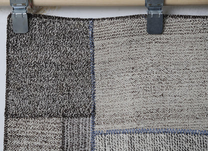 Patchwork runner close-up, weaving texture, color variation