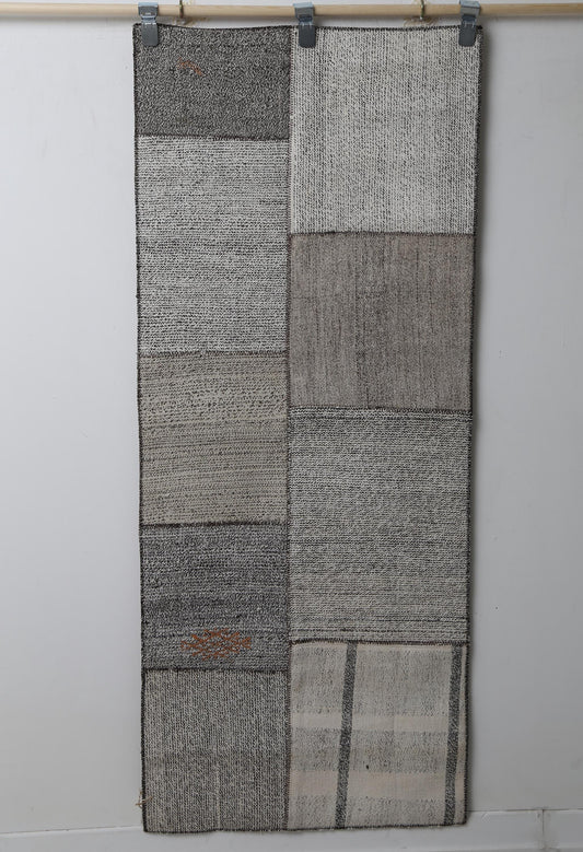 Vintage Turkish Kilim Rug, Patchwork Wool Flatweave Area Rug