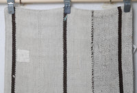 Vintage Turkish Hemp Runner Rug, Black White Striped (2x8, 2'2" x 7'10") - photo 5 of 10