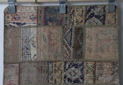 Back view, wool cotton weave construction, doormat