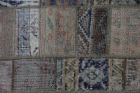 Vintage Turkish Wool Cotton Patchwork Rug, Beige Brown (2x4) - photo 10 of 10
