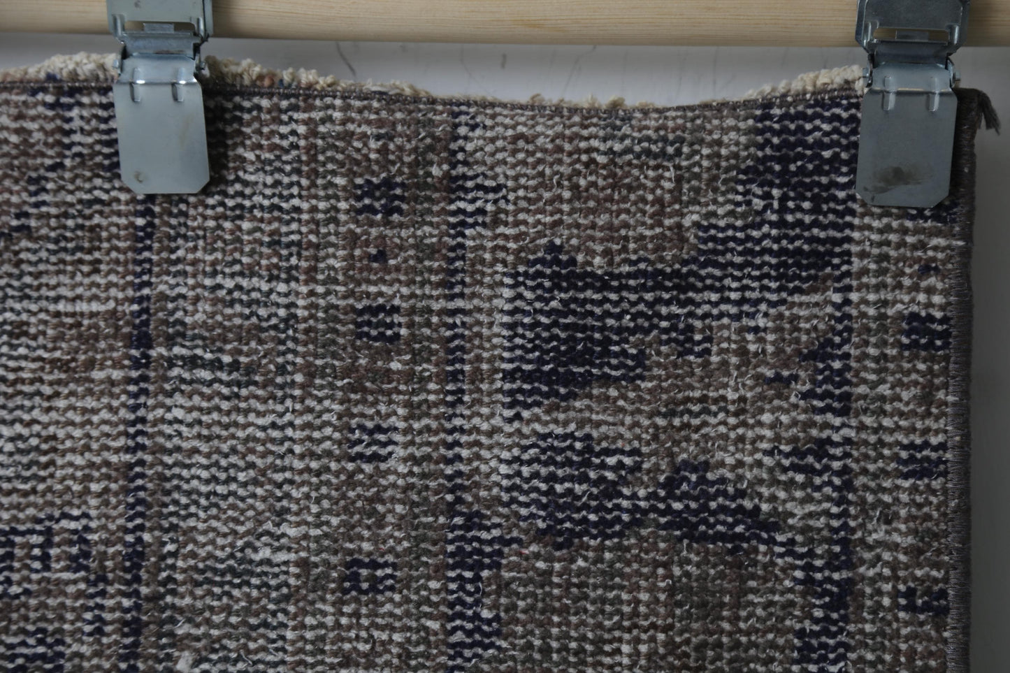 Vintage Turkish Doormat Rug, Handmade Wool Cotton, Distressed Minimal Entry Rug