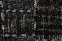 Vintage Turkish Wool Cotton Patchwork Rug, Black Brown (4x6, 3'11" x 6'1") - photo 10 of 10