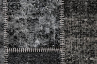 Vintage Turkish Wool Cotton Patchwork Rug, Black Brown (4x6, 3'11" x 6'1") - photo 8 of 10