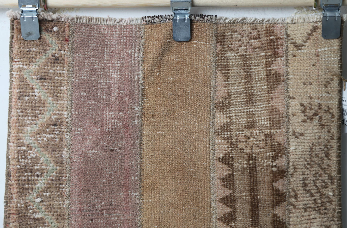 Vintage Patchwork Runner Rug, Handmade Wool Cotton Hallway Carpet